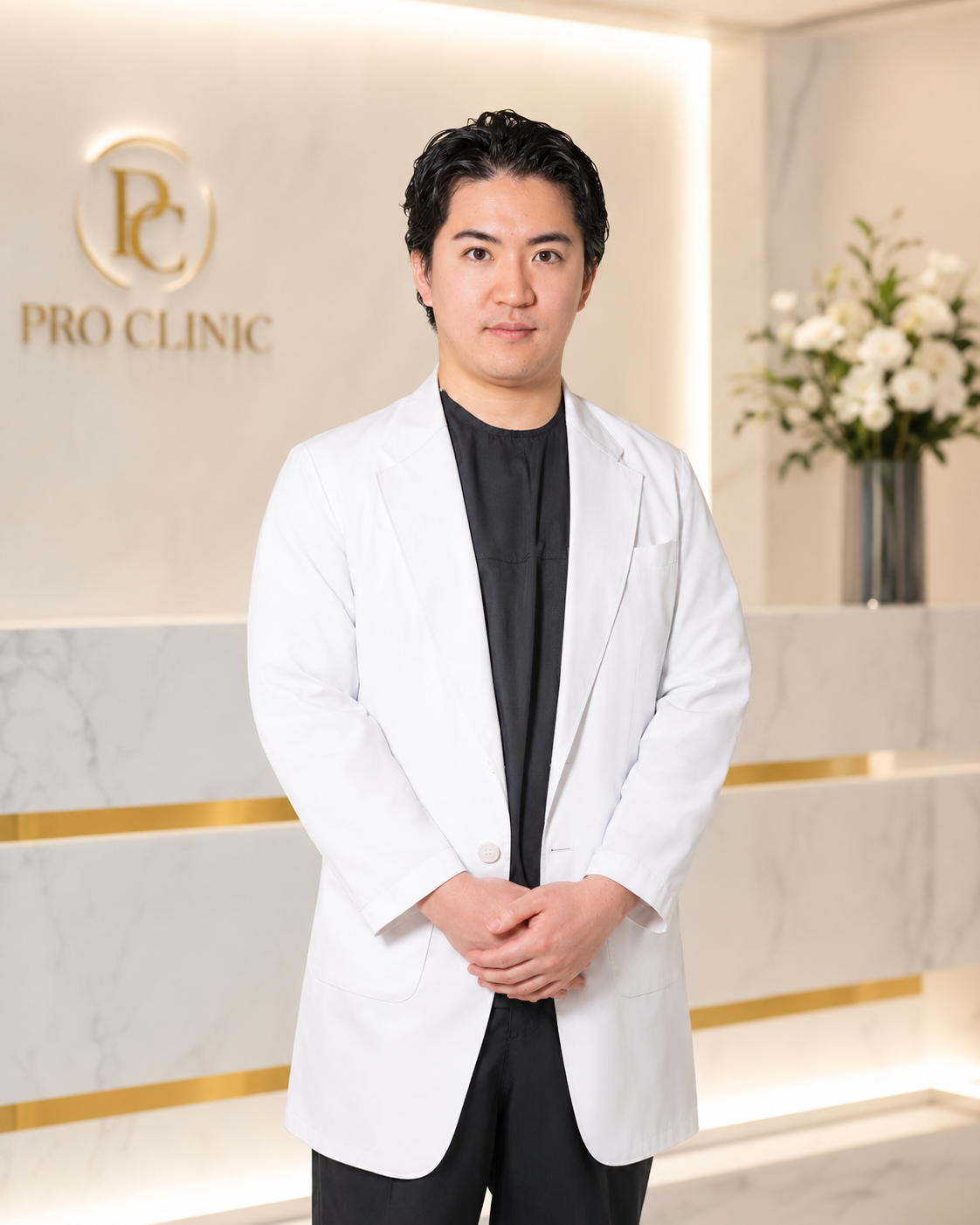 PRO CLINIC統括院長 柚﨑一輝の白衣ポートレート