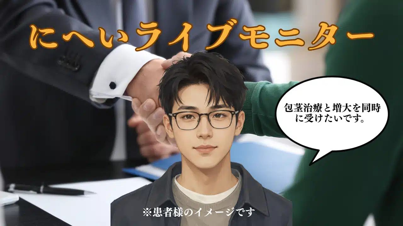 20代から悩んでいた仮性包茎を治療した症例｜包茎手術とヒアルロン酸5ccによる亀頭増大
